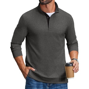 image:imageCOOFANDY Mens TShirts Quarter Pullover Lightweight Sweatshirt Casual ShirtDark Grey