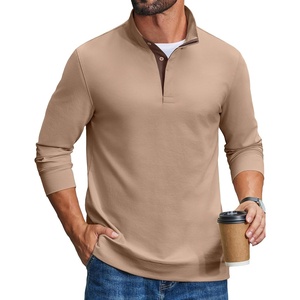 image:imageCOOFANDY Mens TShirts Quarter Pullover Lightweight Sweatshirt Casual ShirtKhaki