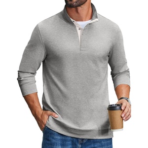 image:imageCOOFANDY Mens TShirts Quarter Pullover Lightweight Sweatshirt Casual ShirtLight Grey