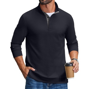 image:imageCOOFANDY Mens TShirts Quarter Pullover Lightweight Sweatshirt Casual ShirtNavy Blue