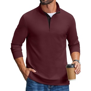 image:imageCOOFANDY Mens TShirts Quarter Pullover Lightweight Sweatshirt Casual ShirtWine Red