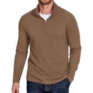 image:imageCOOFANDY Quarter Zip Pullover Men Long Sleeve Sweatshirts for Men Fleece Sweater FallBrown