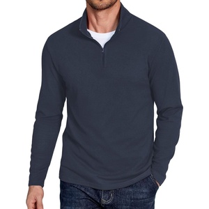 image:imageCOOFANDY Quarter Zip Pullover Men Long Sleeve Sweatshirts for Men Fleece Sweater FallDeep Blue
