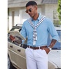 image:imageCOOFANDY Mens Dress Shirt Long Sleeve Wrinkle Free Casual Button Down ShirtLight Blue