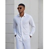 image:imageCOOFANDY Mens Dress Shirt Long Sleeve Wrinkle Free Casual Button Down ShirtWhite