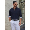 image:imageCOOFANDY Mens Dress Shirts Stretch Long Sleeve Casual Button Down ShirtsNavy Blue