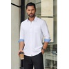 image:imageCOOFANDY Mens Dress Shirts Stretch Long Sleeve Casual Button Down ShirtsWhite  Blue