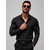 image:imageCOOFANDY Mens Muscle Fit Dress Shirts Long Sleeve Button Down ShirtsBlack