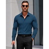 image:imageCOOFANDY Mens Muscle Fit Dress Shirts Long Sleeve Button Down ShirtsDark Blue