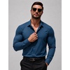 image:imageCOOFANDY Mens Muscle Fit Dress Shirts Long Sleeve Button Down ShirtsDark Blue