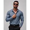 image:imageCOOFANDY Mens Muscle Fit Dress Shirts Long Sleeve Button Down ShirtsDusty Blue