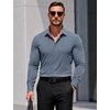 image:imageCOOFANDY Mens Muscle Fit Dress Shirts Long Sleeve Button Down ShirtsDusty Blue