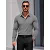 image:imageCOOFANDY Mens Muscle Fit Dress Shirts Long Sleeve Button Down ShirtsLight Grey