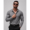 image:imageCOOFANDY Mens Muscle Fit Dress Shirts Long Sleeve Button Down ShirtsLight Grey