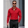 image:imageCOOFANDY Mens Muscle Fit Dress Shirts Long Sleeve Button Down ShirtsRed