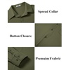 image:imageCOOFANDY Mens Muscle Fit Dress Shirts Wrinkle Free Long Sleeve Button Down ShirtArmy Green