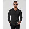 image:imageCOOFANDY Mens Muscle Fit Dress Shirts Wrinkle Free Long Sleeve Button Down ShirtBlack
