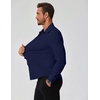 image:imageCOOFANDY Mens Muscle Fit Dress Shirts Wrinkle Free Long Sleeve Button Down ShirtDeep Blue