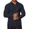image:imageCOOFANDY Mens Muscle Fit Dress Shirts Wrinkle Free Long Sleeve Button Down ShirtNavy Blue