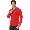 image:imageCOOFANDY Mens Muscle Fit Dress Shirts Wrinkle Free Long Sleeve Button Down ShirtRed