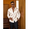 image:imageCOOFANDY Mens Silk Satin Dress Shirts Long Sleeve Shiny Button Down ShirtBeige
