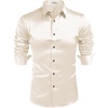 image:imageCOOFANDY Mens Silk Satin Dress Shirts Long Sleeve Shiny Button Down ShirtBeige