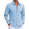 image:imageCOOFANDY Mens Dress Shirt Long Sleeve Wrinkle Free Casual Button Down ShirtLight Blue
