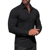 image:imageCOOFANDY Mens Muscle Fit Dress Shirt Wrinkle Free Long Sleeve Casual Button Down ShirtsBlack