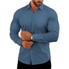 image:imageCOOFANDY Mens Muscle Fit Dress Shirts Casual Button Down Long SleeveDark Blue