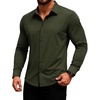 image:imageCOOFANDY Mens Muscle Fit Dress Shirts Long Sleeve Button Down ShirtsArmy Green