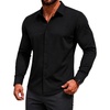 image:imageCOOFANDY Mens Muscle Fit Dress Shirts Long Sleeve Button Down ShirtsBlack