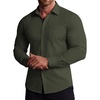 image:imageCOOFANDY Mens Muscle Fit Dress Shirts Wrinkle Free Long Sleeve Button Down ShirtOlive Green