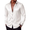 image:imageCOOFANDY Mens Silk Satin Dress Shirts Long Sleeve Shiny Button Down ShirtWhite