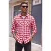 image:imageCOOFANDY Mens Flannel Plaid Shirts Long Sleeve Casual Button Down Shirt with PocketsRed White