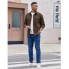 image:imageCOOFANDY Mens Long Sleeve Button Up Shirt Jacket with Flap PocketsBrown