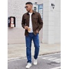 image:imageCOOFANDY Mens Long Sleeve Button Up Shirt Jacket with Flap PocketsCoffee