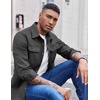 image:imageCOOFANDY Mens Long Sleeve Button Up Shirt Jacket with Flap PocketsGray