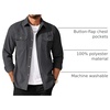 image:imageCOOFANDY Mens Long Sleeve Button Up Shirt Jacket with Flap PocketsGray