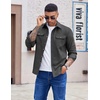 image:imageCOOFANDY Mens Long Sleeve Button Up Shirt Jacket with Flap PocketsGray