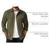 image:imageCOOFANDY Mens Long Sleeve Button Up Shirt Jacket with Flap PocketsOlive Green