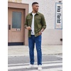 image:imageCOOFANDY Mens Long Sleeve Button Up Shirt Jacket with Flap PocketsOlive Green