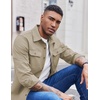 image:imageCOOFANDY Mens Long Sleeve Button Up Shirt Jacket with Flap PocketsStone