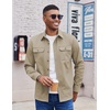 image:imageCOOFANDY Mens Long Sleeve Button Up Shirt Jacket with Flap PocketsStone