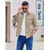 image:imageCOOFANDY Mens Long Sleeve Button Up Shirt Jacket with Flap PocketsStone