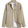 image:imageCOOFANDY Mens Long Sleeve Button Up Shirt Jacket with Flap PocketsStone