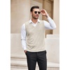image:imageCOOFANDY Mens Sleeveless Sweater Vest VNeck Solid Cotton Pullover1 Apricot