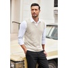 image:imageCOOFANDY Mens Sleeveless Sweater Vest VNeck Solid Cotton Pullover1 Apricot