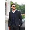 image:imageCOOFANDY Mens Sleeveless Sweater Vest VNeck Solid Cotton Pullover1 Navy Blue