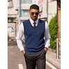 image:imageCOOFANDY Mens Sleeveless Sweater Vest VNeck Solid Cotton Pullover1 Navy Blue