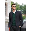 image:imageCOOFANDY Mens Sleeveless Sweater Vest VNeck Solid Cotton PulloverGreen